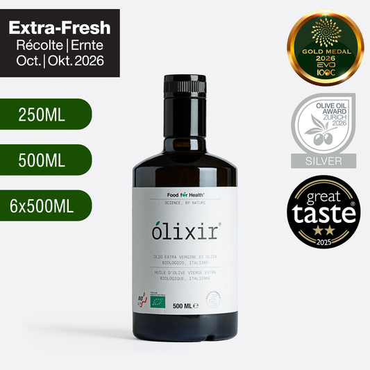 olixir® Huile d'Olive Vierge Extra BIO - Récolte 2026 | Bouteille