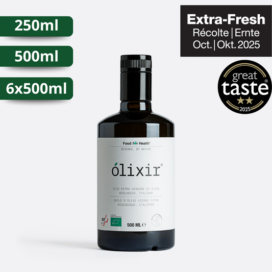 olixir® Huile d'Olive Vierge Extra BIO - Récolte 2025  |Bouteille