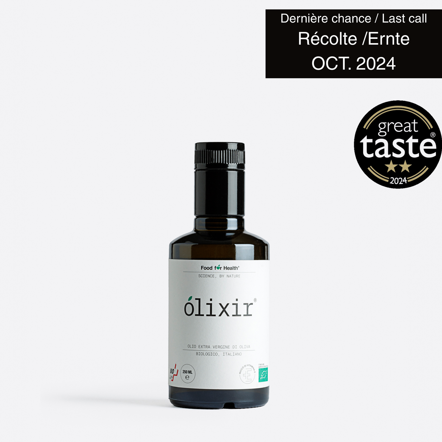 olixir® Huile d'Olive Vierge Extra BIO - Récolte 2024  |Bouteille