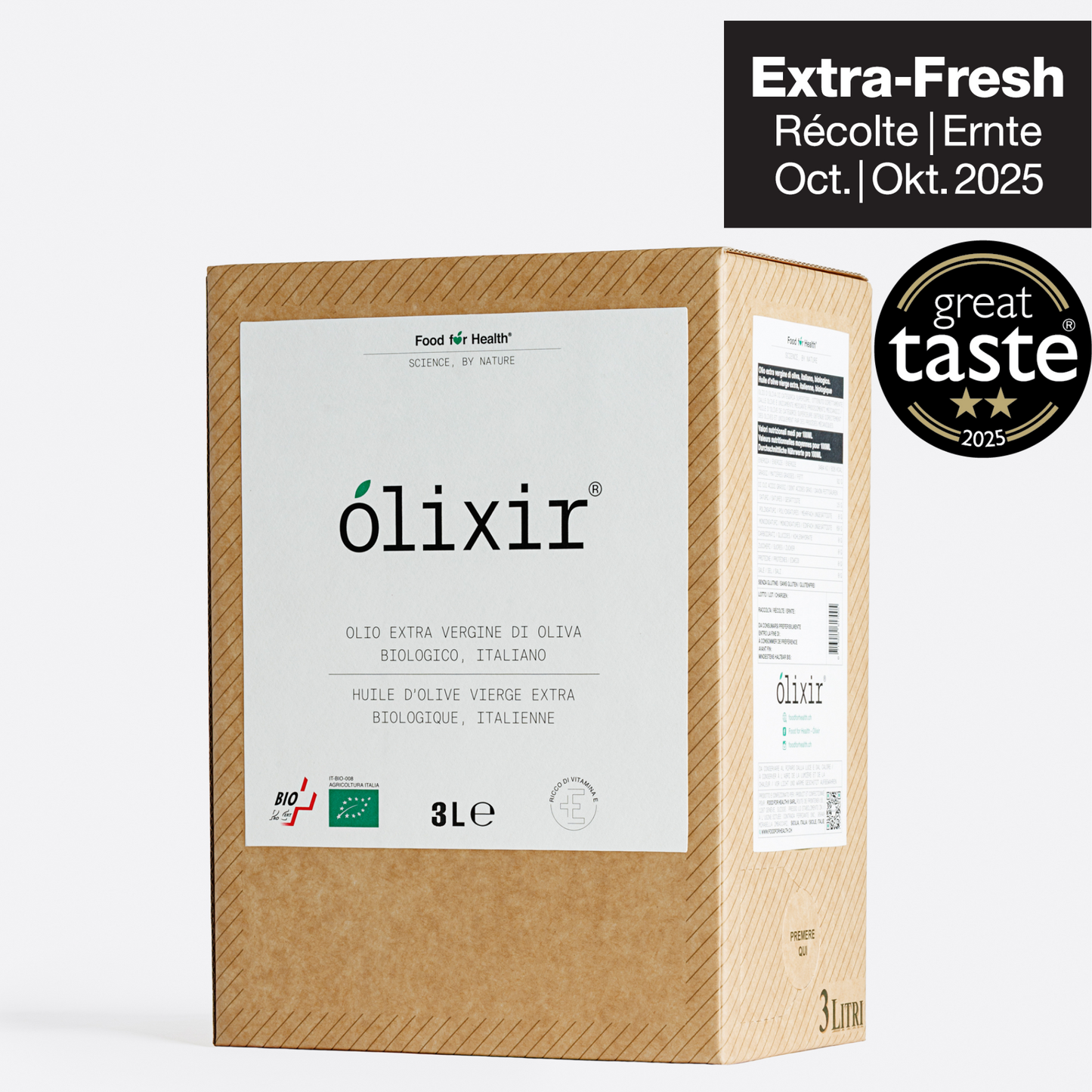 olixir® Huile d'Olive Vierge Extra BIO - Récolte 2025  | Home System