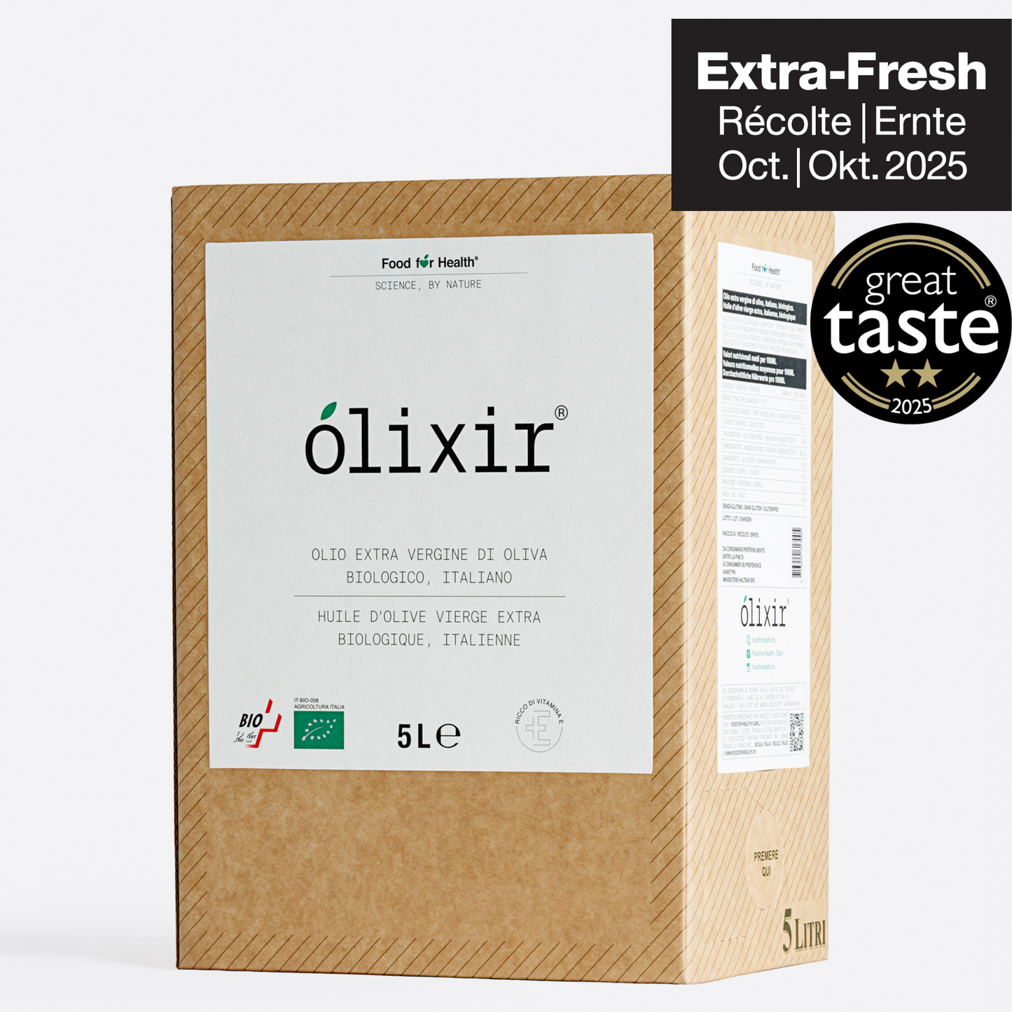 olixir® Huile d'Olive Vierge Extra BIO - Récolte 2025  | Home System