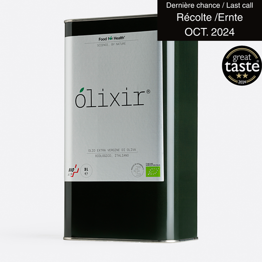 olixir® Huile d'Olive Vierge Extra BIO - Récolte 2024  | Estagnon 3L