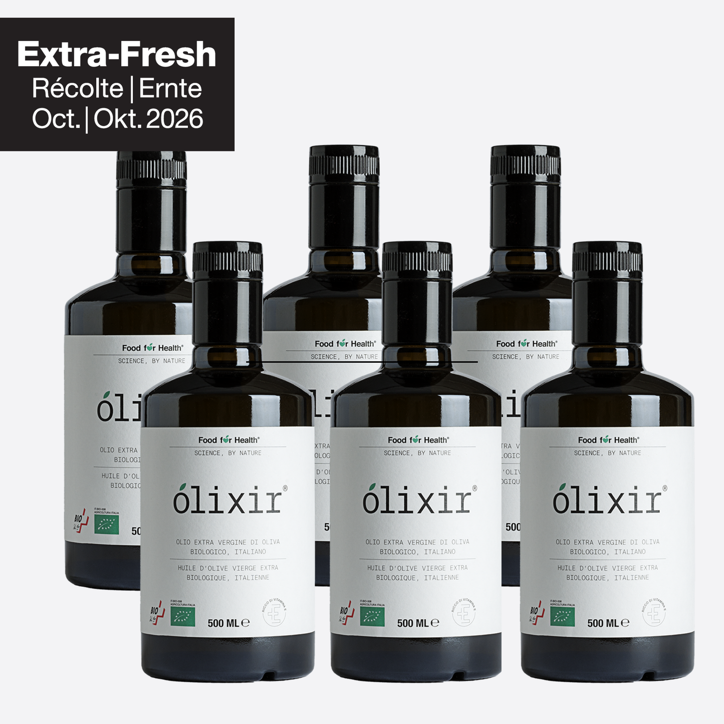 olixir® Huile d'Olive Vierge Extra BIO - Récolte 2026 | Bouteille