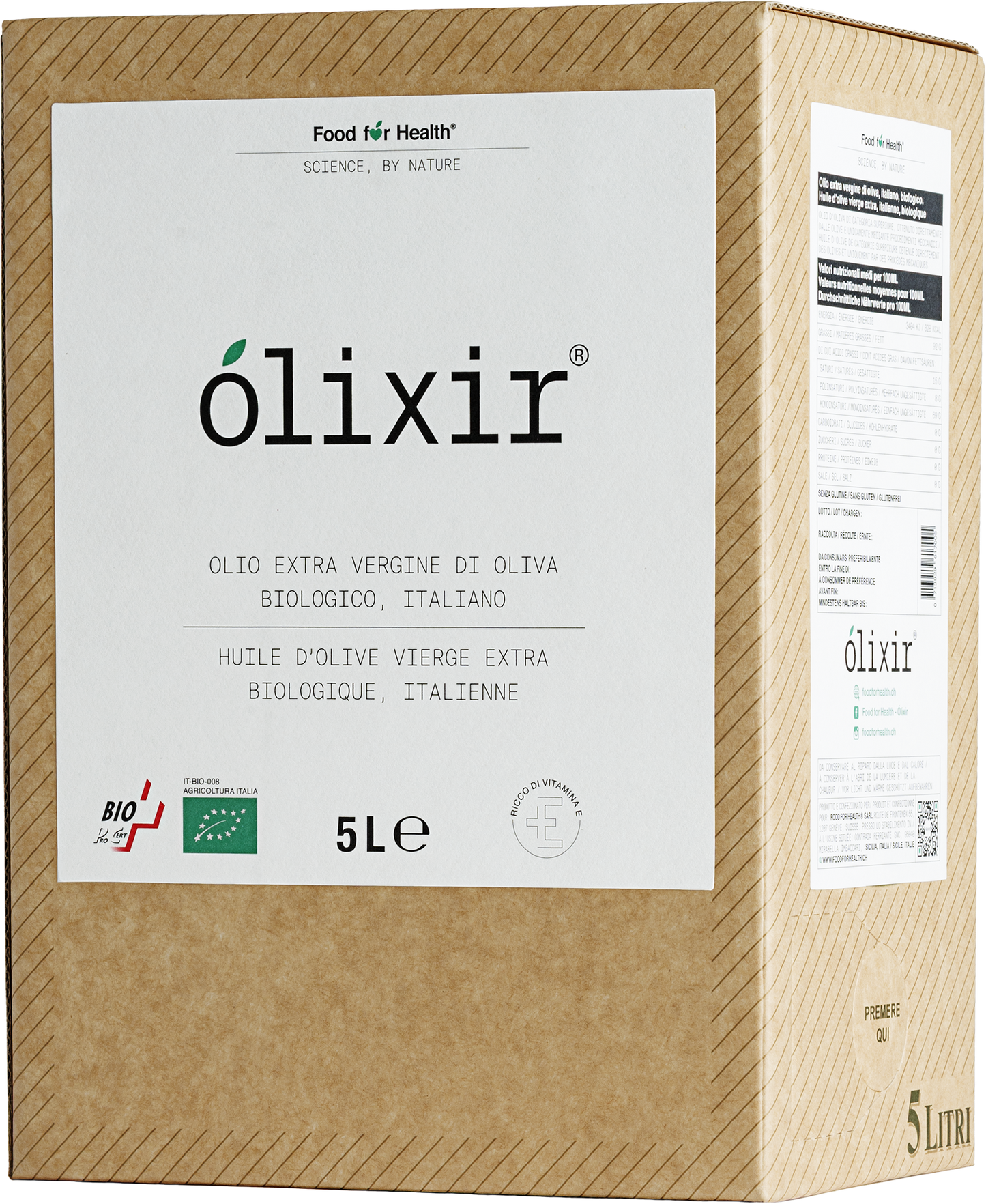 Olio extravergine di oliva biologico olixir® - Raccolto 2026 | Sistema domestico