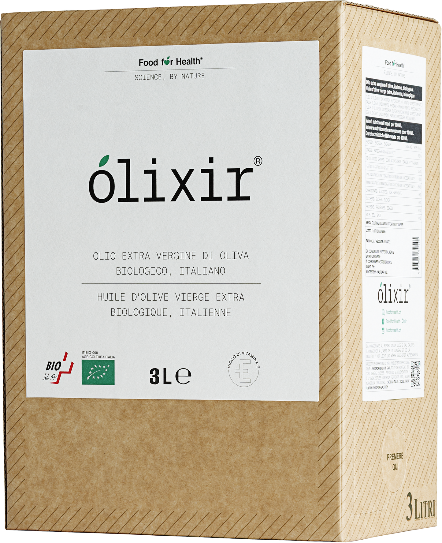 Olio extravergine di oliva biologico olixir® - Raccolto 2026 | Sistema domestico