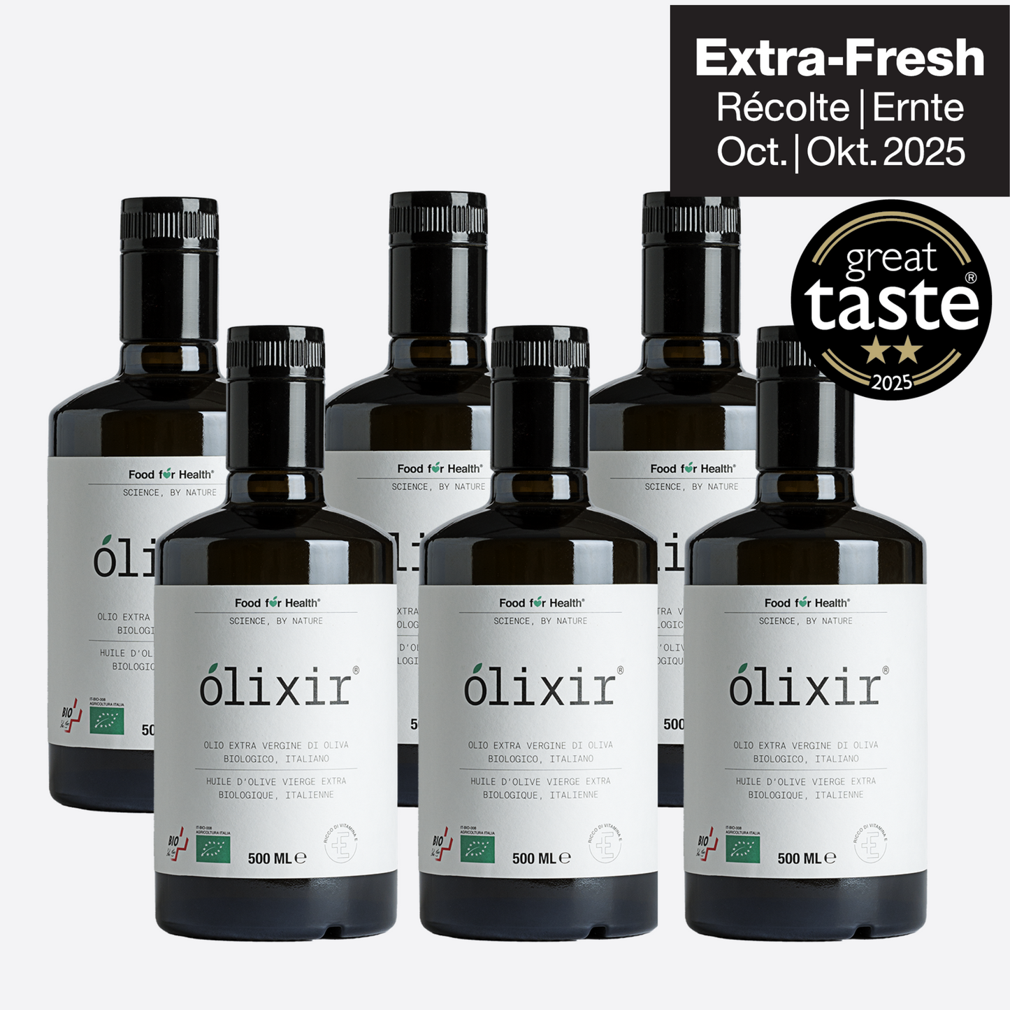 olixir® Huile d'Olive Vierge Extra BIO - Récolte 2025  |Bouteille